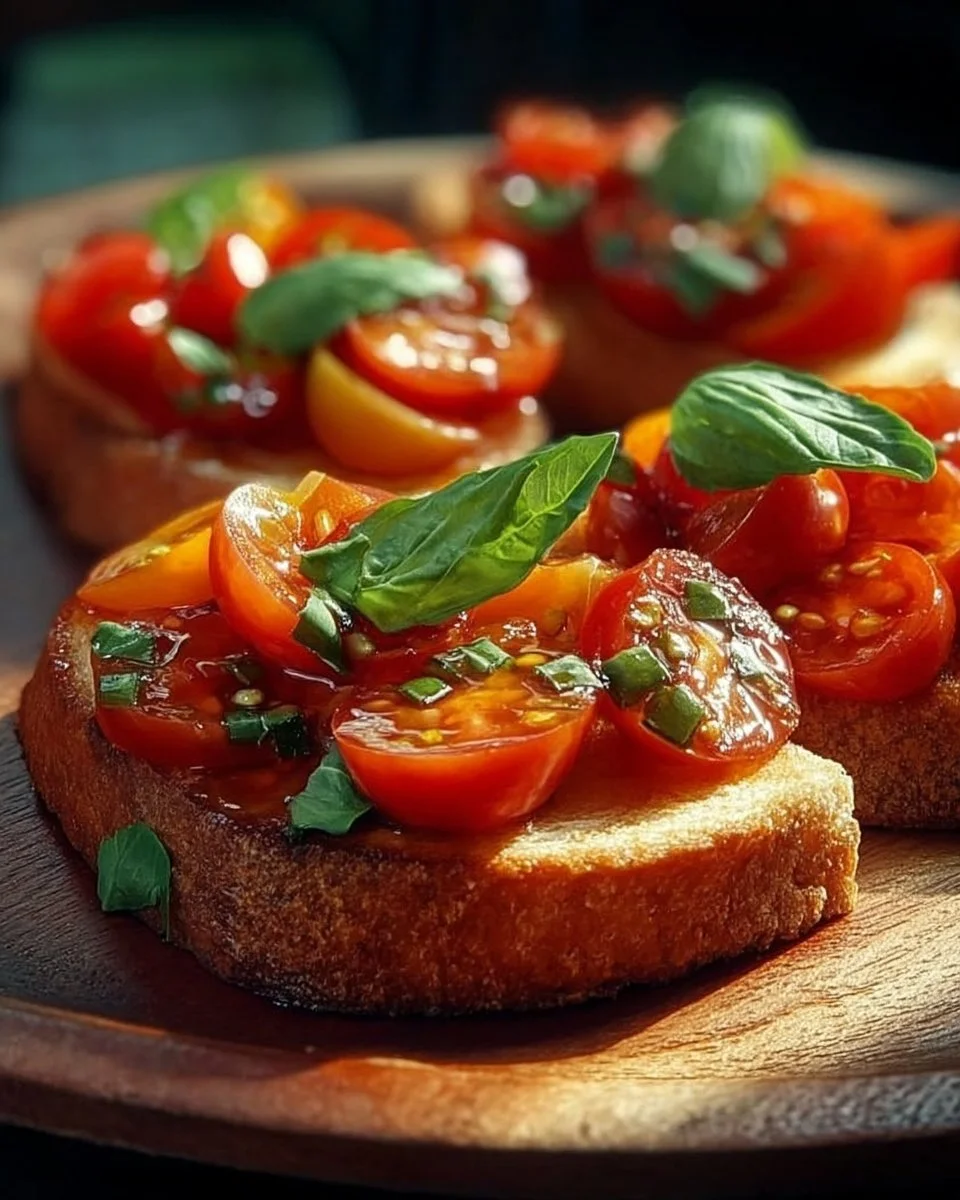 Bruschetta tomates et basilic, apéritif savoureux et rafraîchissant