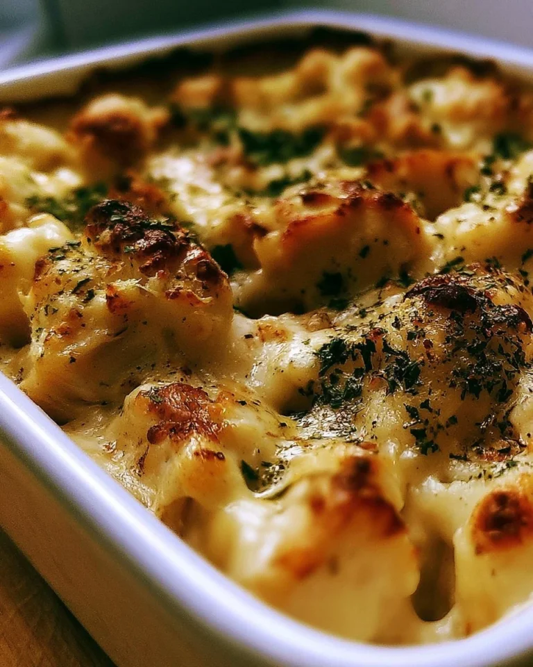 Casserole de poulet à la suisse garnie de fromage fondant et légumes frais