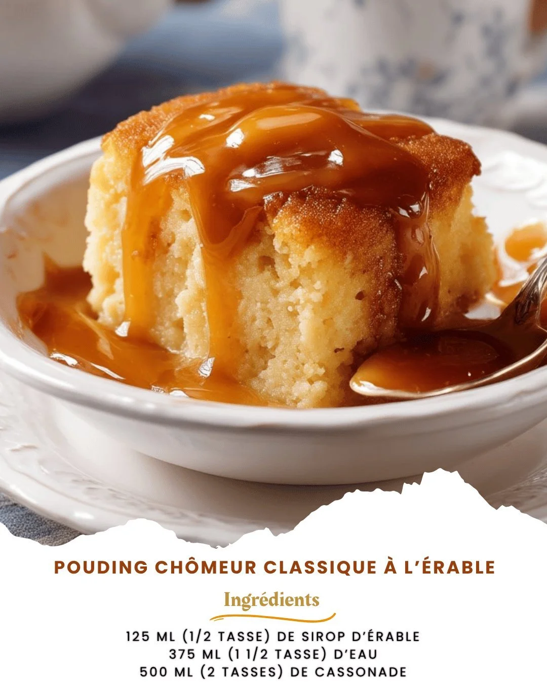 Recette classique de pudding au sirop d'érable pour les chômeurs