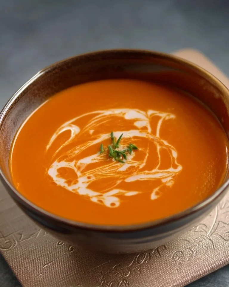 Crème de tomate au gingembre préparée selon la recette de Nathalie Choquette.