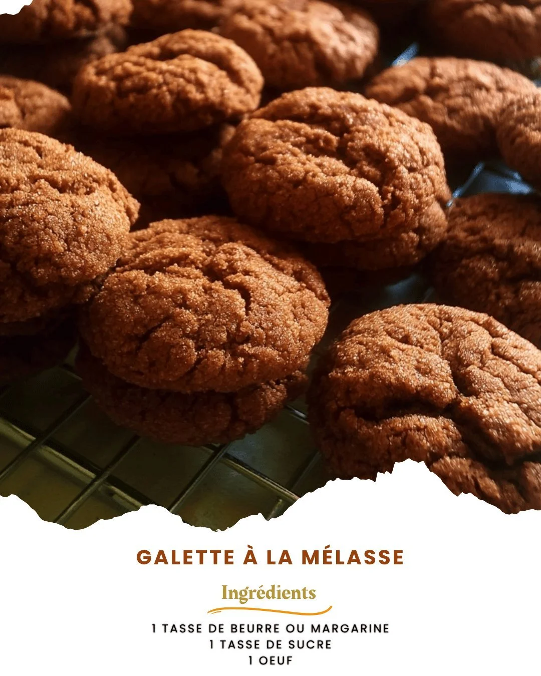 Recette de galette à la mélasse, délicieuse et facile à préparer.