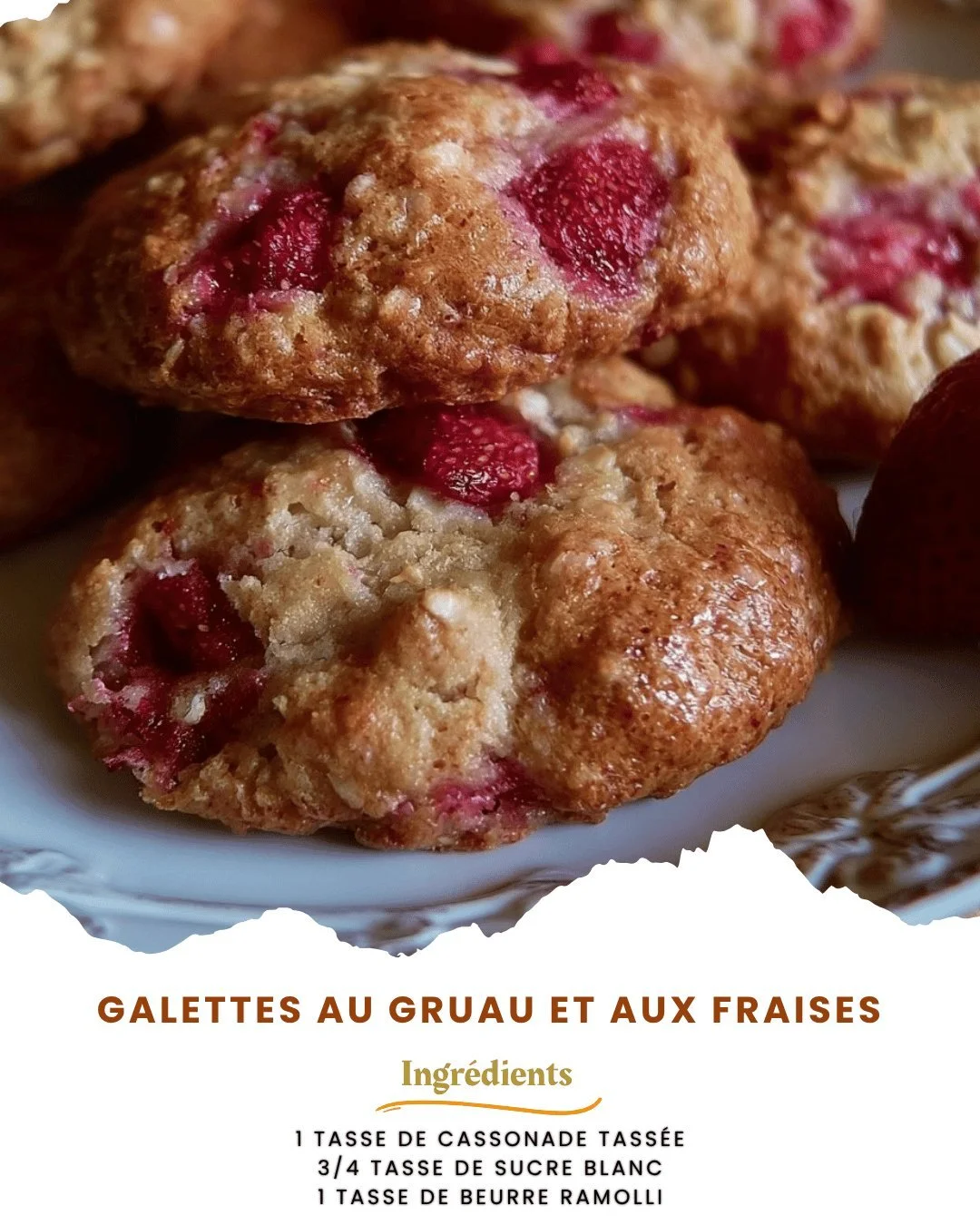 Galettes au gruau et aux fraises servies chaudes, délicieuses et saines
