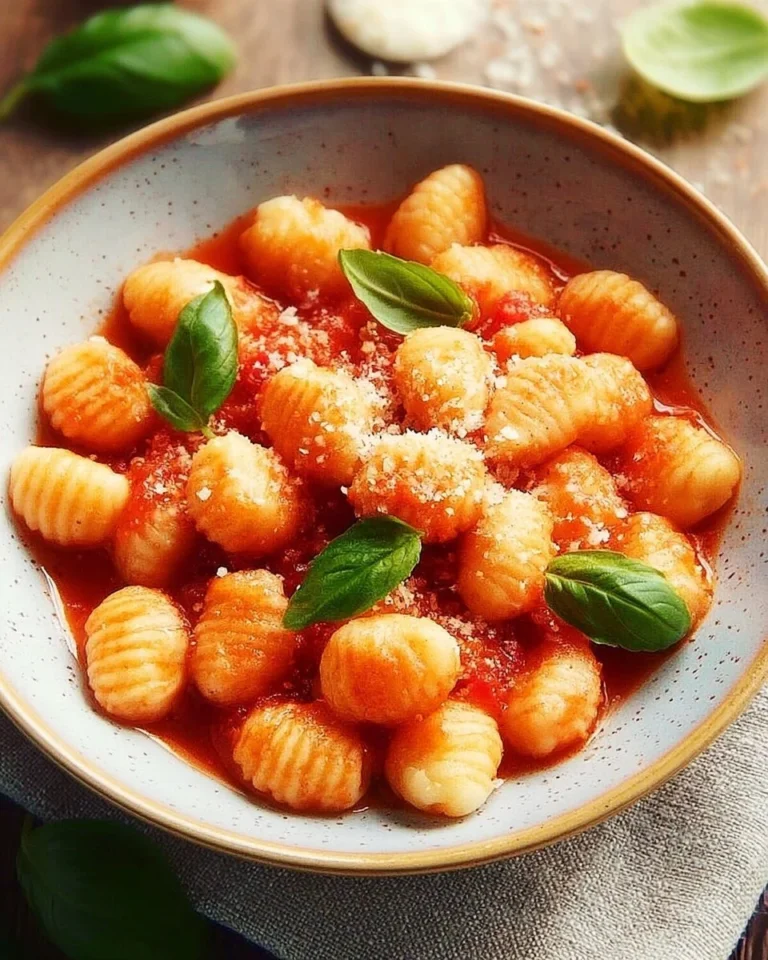 Gnocchis de pommes de terre à la sauce tomate, plat savoureux et réconfortant