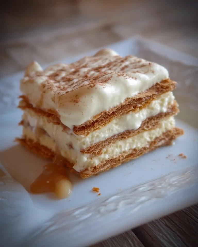 Mille-feuilles aux biscuits Graham, un dessert élégant en couches