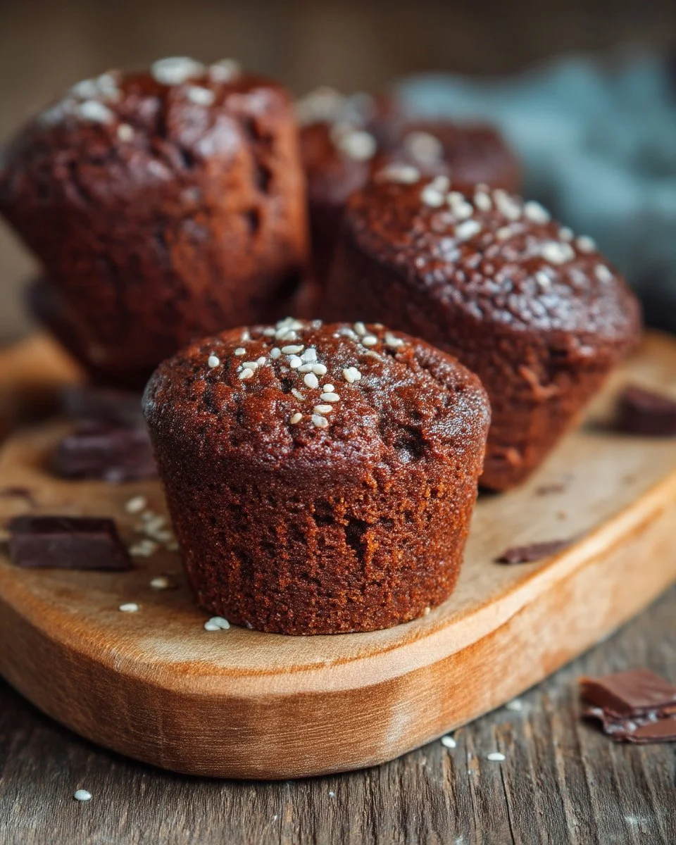 Muffins au chocolat et sésame, recette savoureuse et gourmande