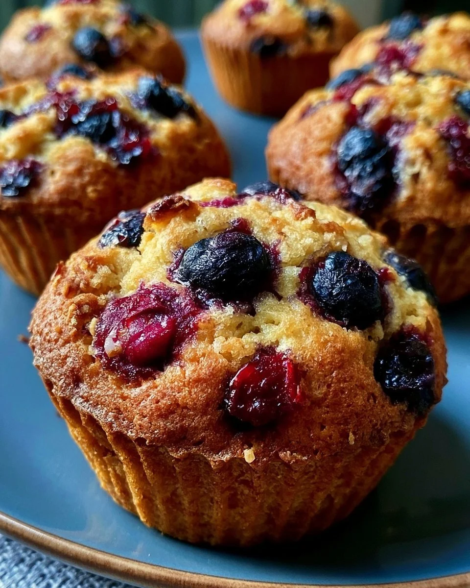 Muffins moelleux aux fruits frais, parfaits pour le goûter.