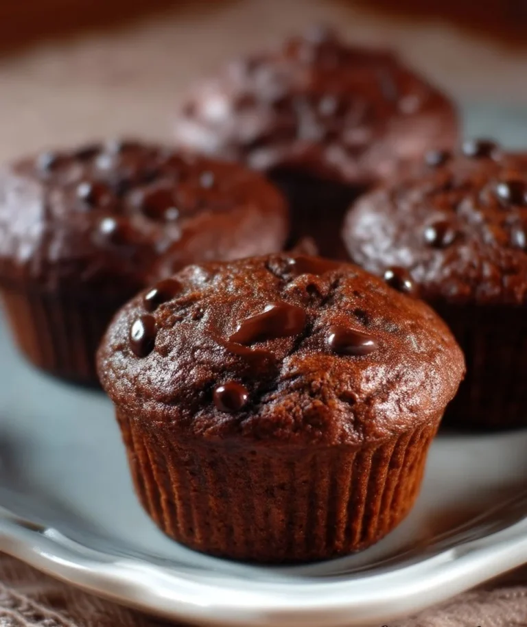 Muffins fondants au chocolat prêts à déguster, avec un délicieux cœur moelleux.