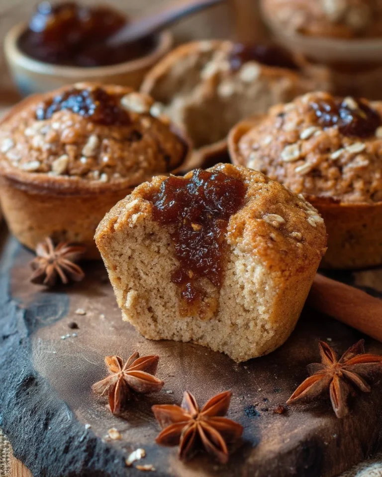 Muffins à la confiture de figue avec épices sucrées sur une assiette