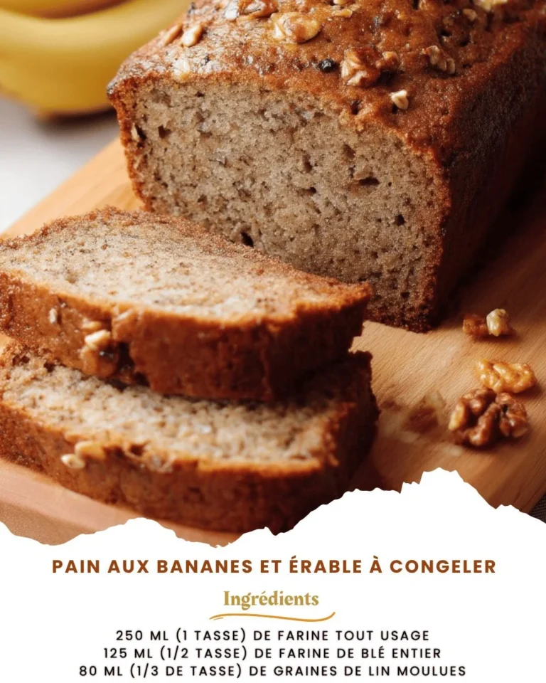 Recette de pain aux bananes et érable prêt à congeler