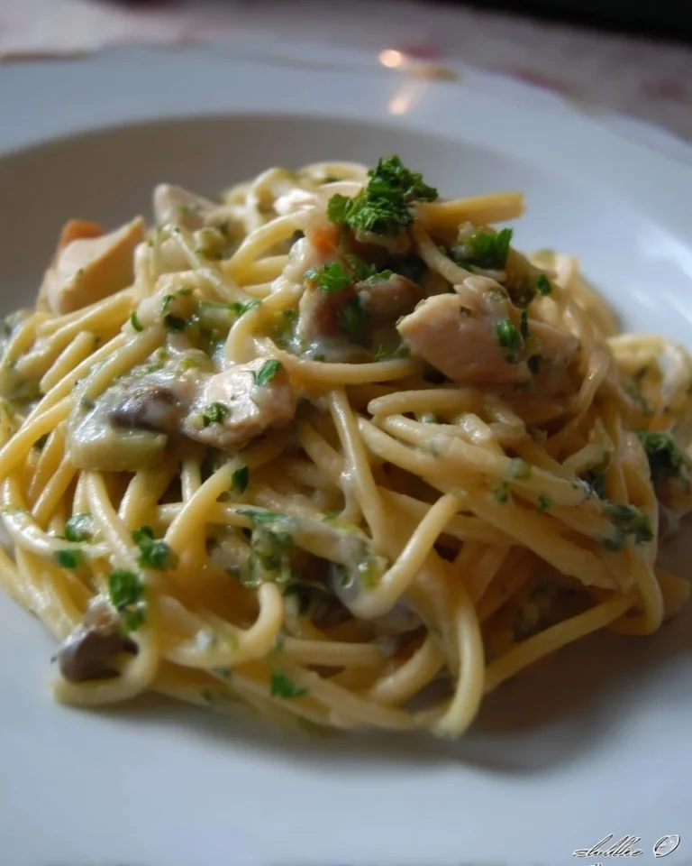 Pasta Tetrazzini avec poulet et légumes, un plat savoureux et réconfortant
