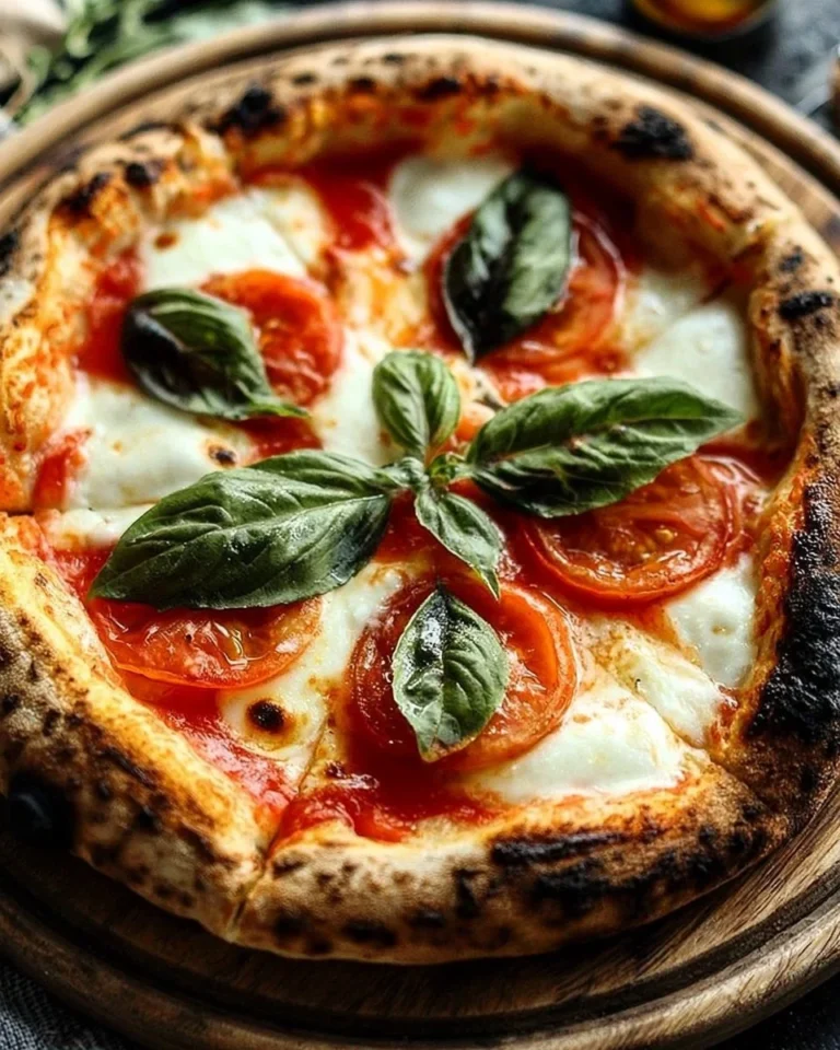 Authentique Pizza Margherita napolitaine avec mozzarella, tomates et basilic frais