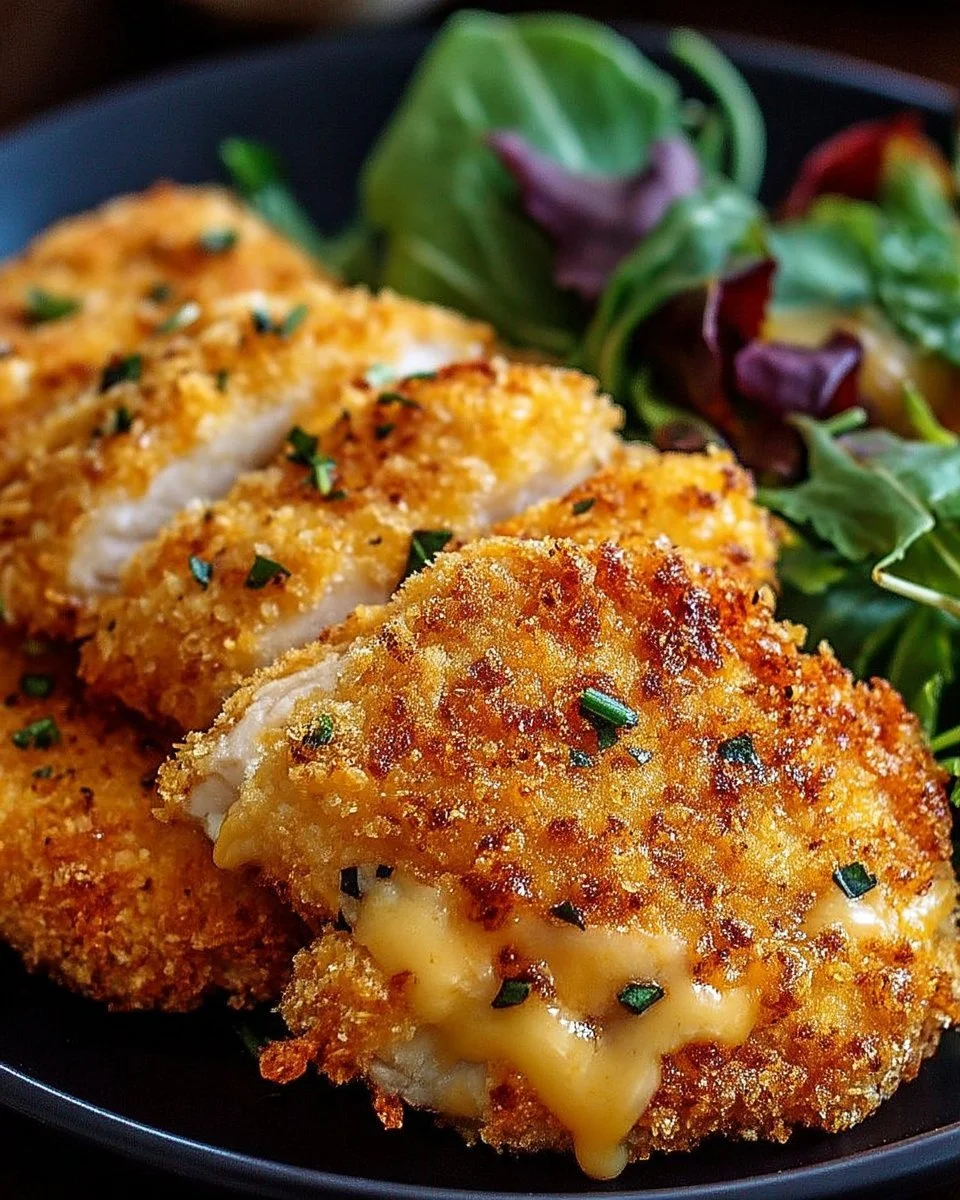 Recette de Poulet Cheddar Croustillant avec un enrobage croustillant.