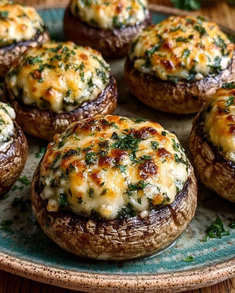 Champignons farcis avec fromage frais et herbes aromatiques