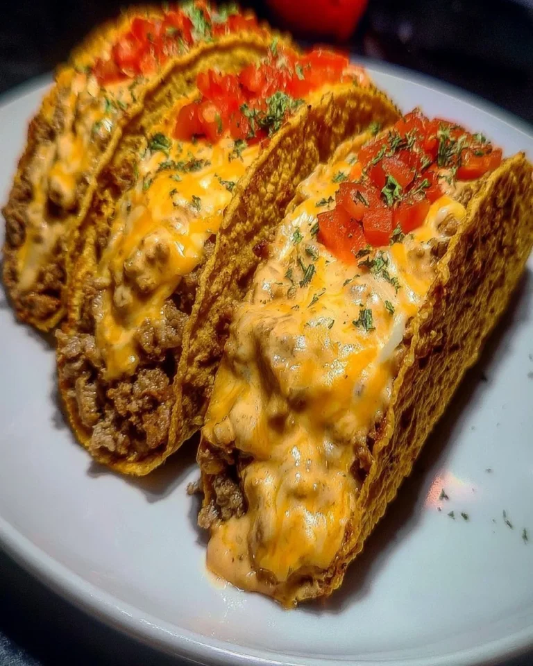 Tacos de boeuf Rotel au fromage prêts à être dégustés