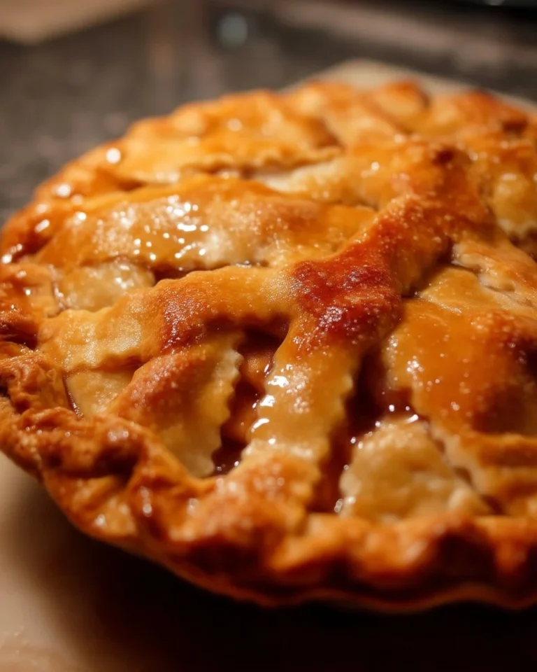 Tarte aux pommes avec un nappage de sirop d'érable