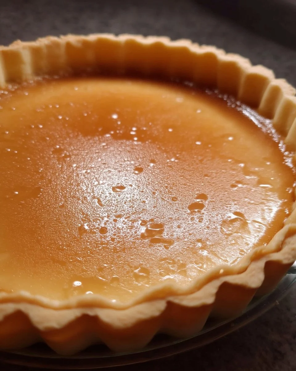 Tarte crémeuse au sirop d'érable, un dessert gourmand et savoureux.