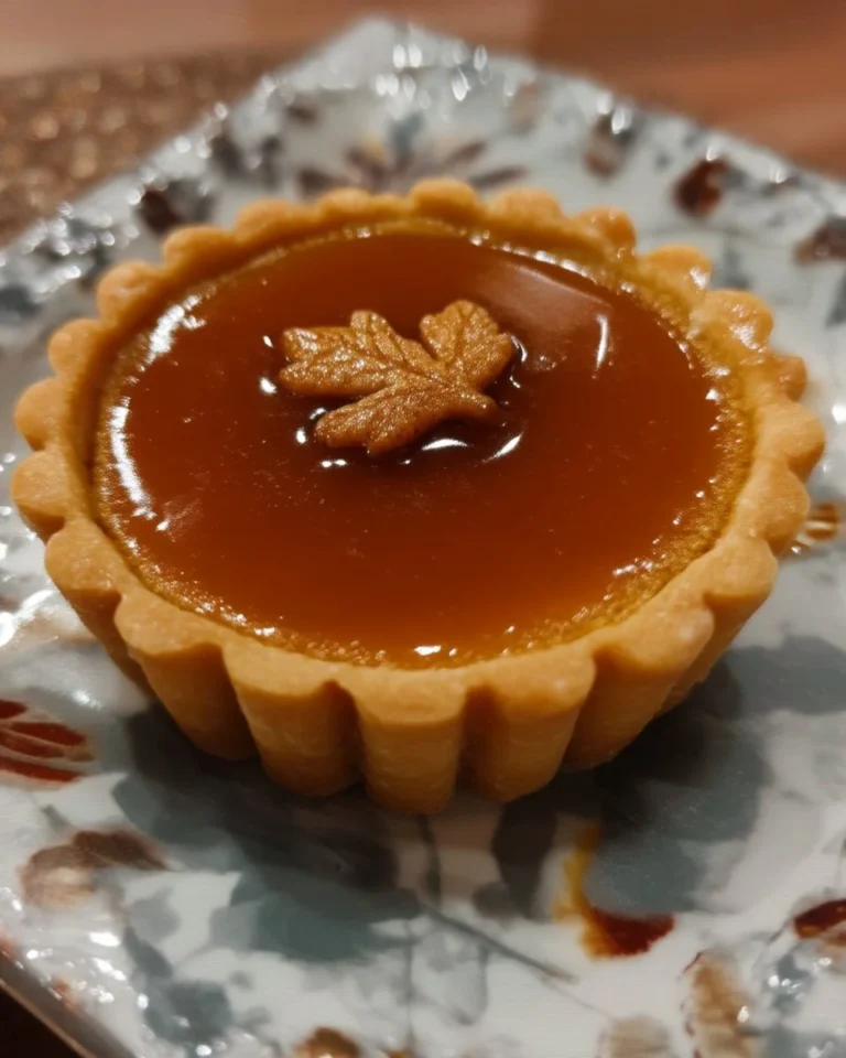 Tartelette au sirop d'érable garnie de crème sucrée et de noix