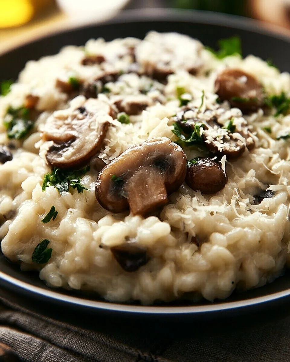 Risotto Crémeux aux Champignons et Parmesan