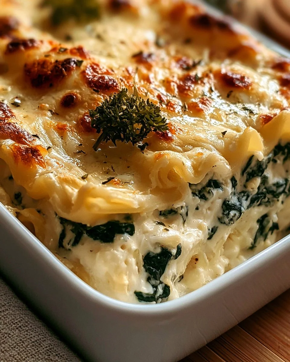 Lasagnes Blanches aux Épinards, Ricotta et Mozzarella