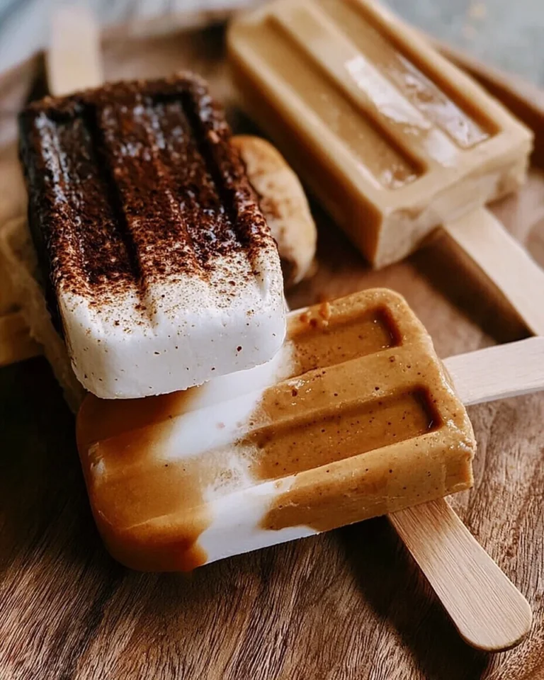 Popsicles au café, crème et sirop d'érable, rafraîchissants et délicieux