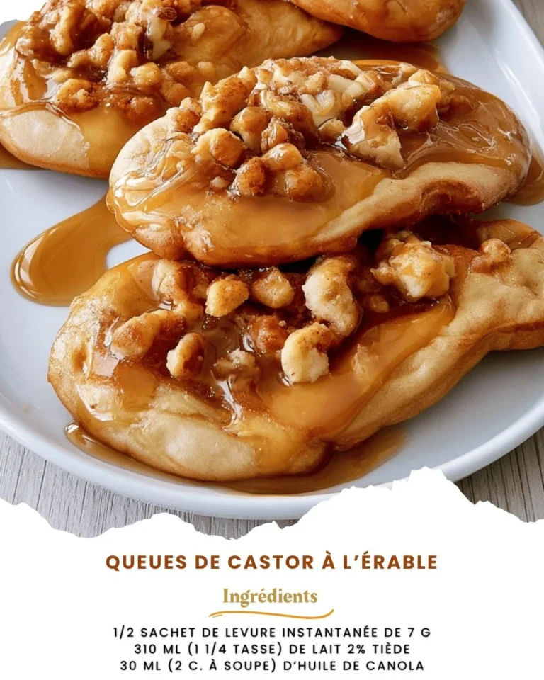 Queues de castor à l’érable servies avec du sirop et garnitures délicieuses.
