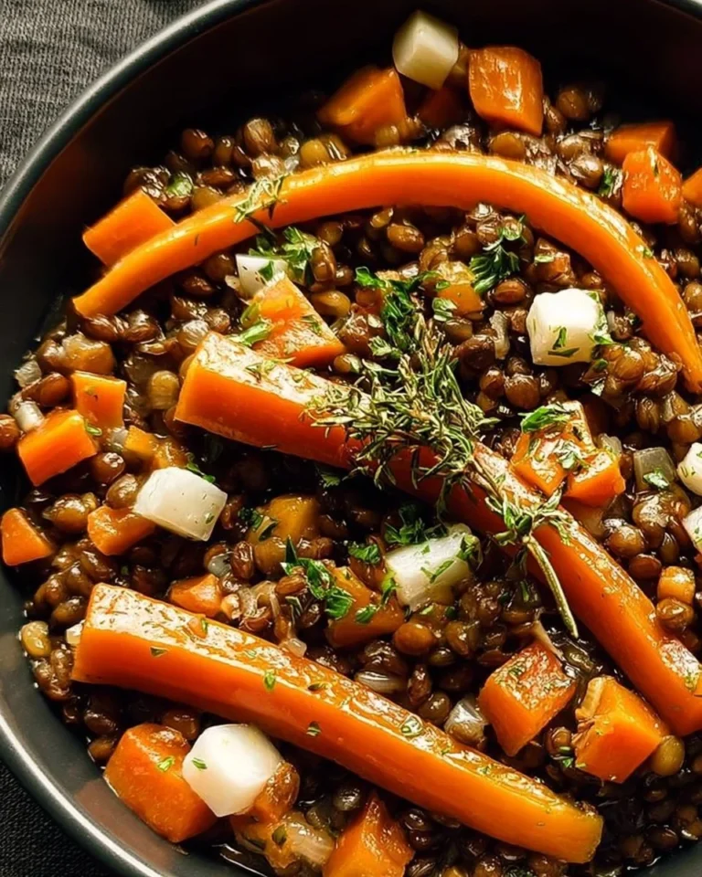 Salade Tiède de Lentilles et Carottes colorée et nutritive