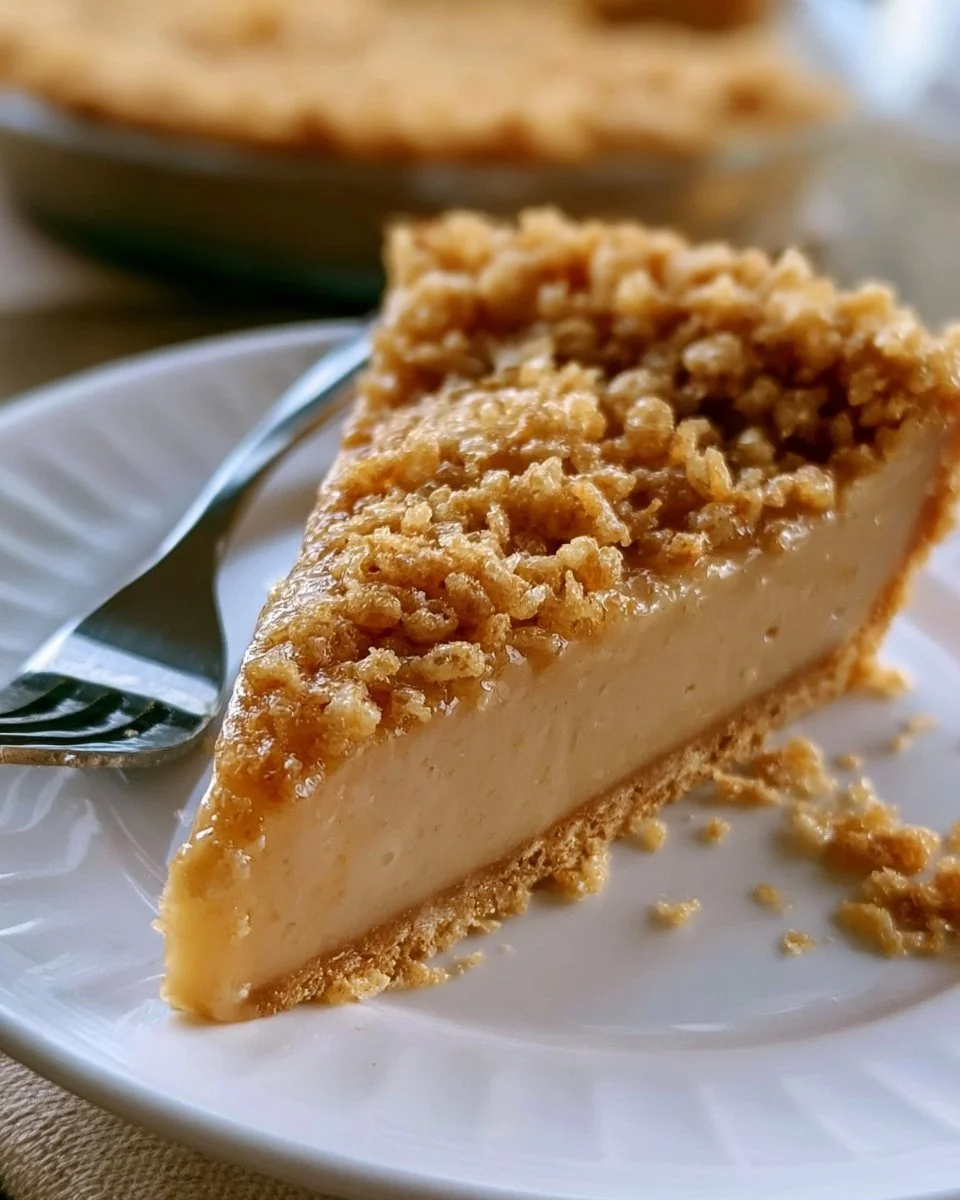 Tarte au sucre d'érable avec croûte de Rice Krispies, dessert créatif et savoureux