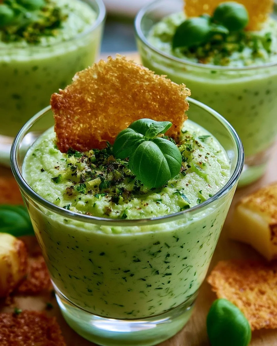 Crème de courgette avec tuiles de parmesan, une recette légère et raffinée