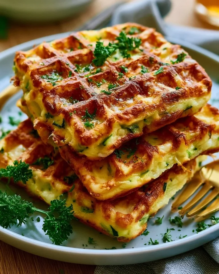 Gaufres à la courgette crousti-fondantes au fromage râpé, délicieuses et légères.