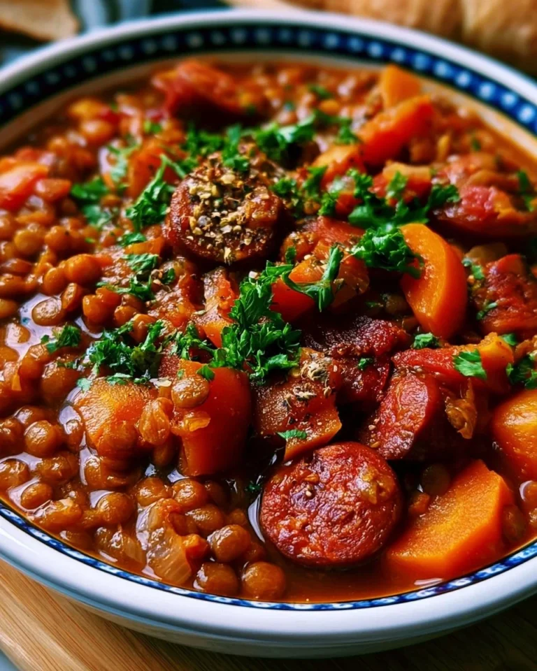 Plat de lentilles au chorizo typiquement espagnol.