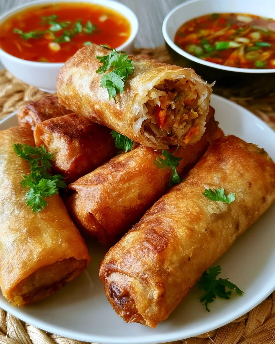 Rouleaux de Printemps au Poulet Impérial, une recette savoureuse et fraîche.
