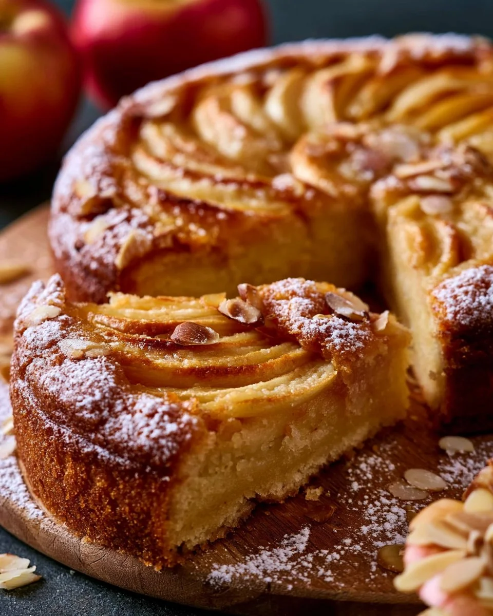 Namandier aux Pommes, un délicieux gâteau aux amandes et pommes caramélisées