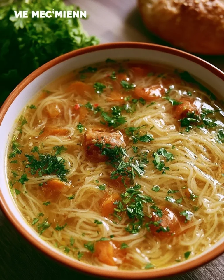 Soupe de Vermicelles Façon Grand-Mère avec ingrédients frais et réconfortants