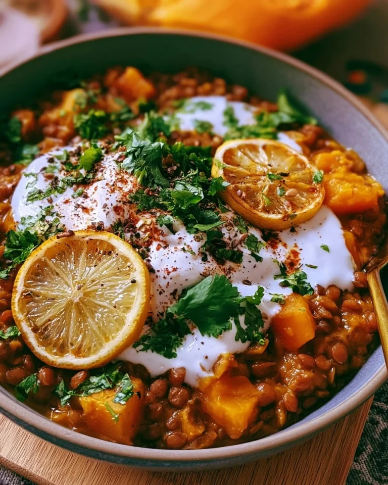 Tajine de Lentilles et de Butternut au Citron et à la Crème de Coco